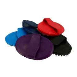Rubber Curry Comb, Black, Large