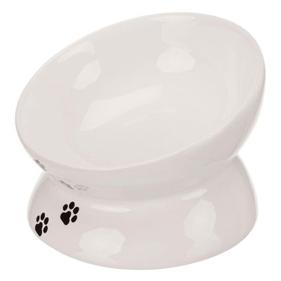 Trixie Cat Feeding Station, Ceramic, White