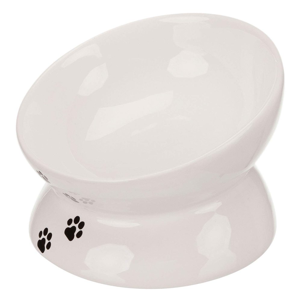 Trixie Cat Feeding Station, Ceramic, White