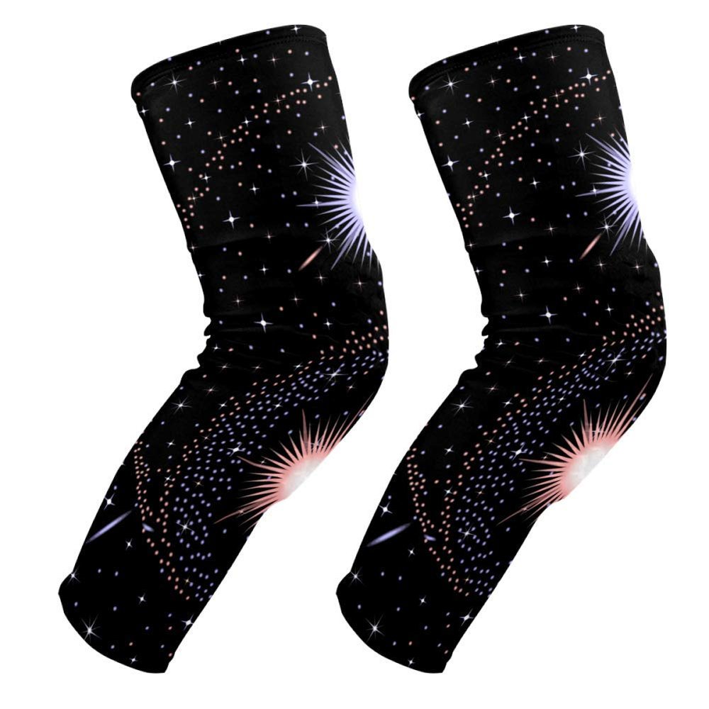 EZIOLY Galaxy Star Yin Yang Padded Knee Sleeves for Men and Women