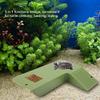 Floating Turtle Basking Platform with Feeding Trough, Green view 3