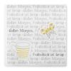 Mank Airlaid Napkins 33 x 33 cm, 1/4 Fold, “Breakfast Is Ready!”, 50 Count, Yellow-Gray view 1