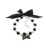 Dreamls Collar for Dogs and Cats with Bow and Bone Pendant view 1