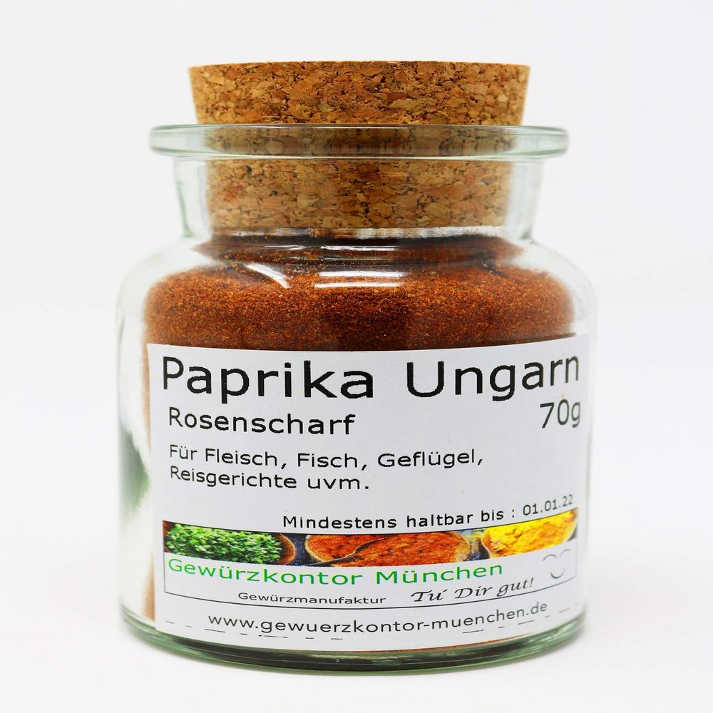 Hot Hungarian Paprika, 70 g Glass Jar