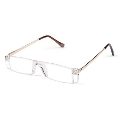 Classic Ready-Made Reading Glasses with Clip, +2.0 D