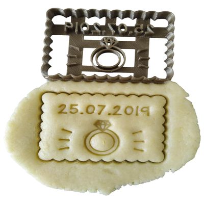 Ring Cookie Cutter - Small Butter - Customizable with Date