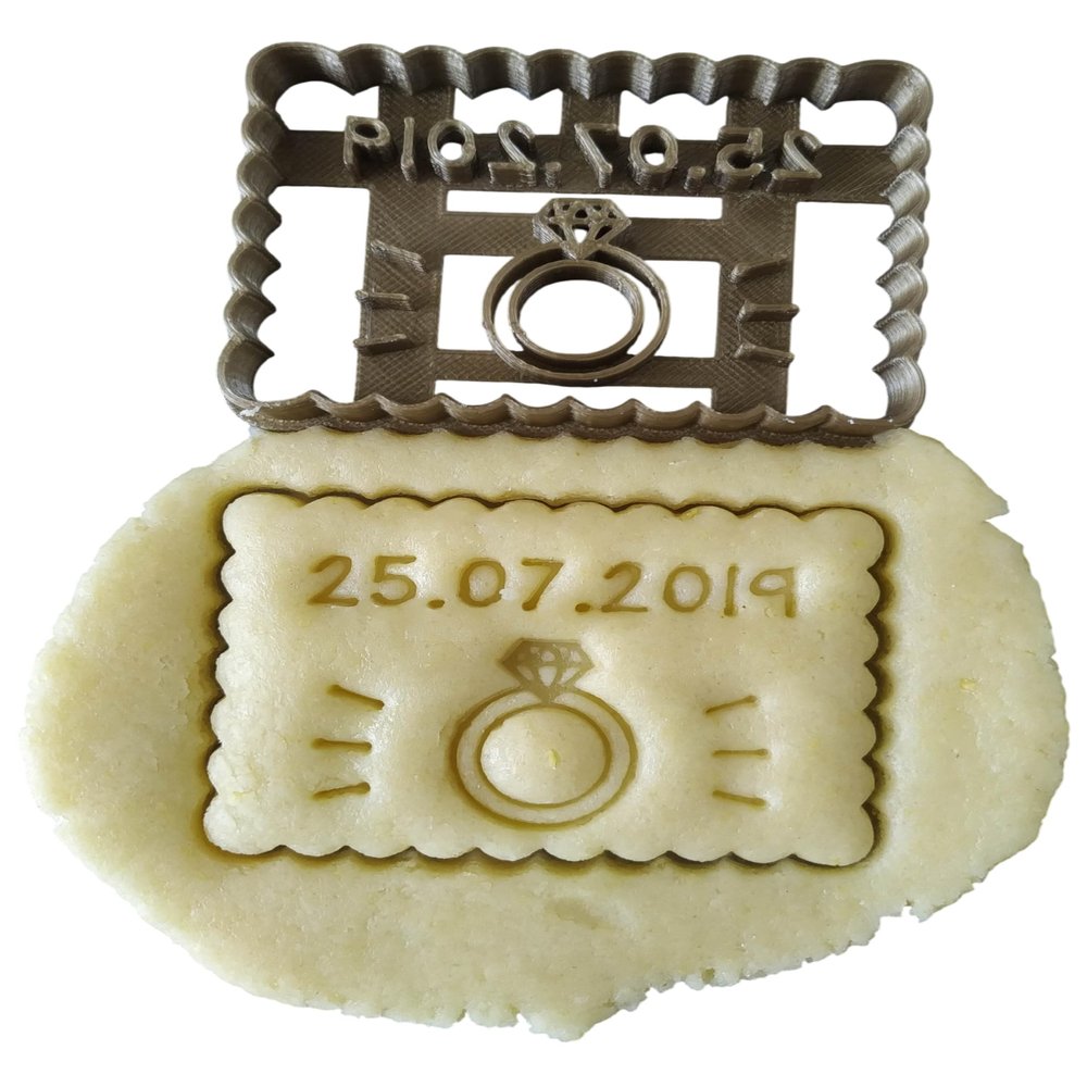 Ring Cookie Cutter - Small Butter - Customizable with Date