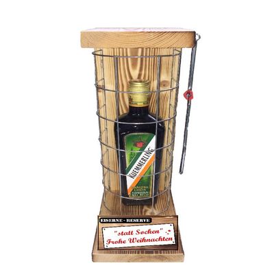 Kuemmerling Christmas Gift in a Metal Cage with Saw, Herbal Liqueur, 0.50 L