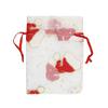 Uteruik Christmas Organza Drawstring Bags, Reusable, Printed Christmas Hat Design, for Cookies and Sweets, 10 x 15 cm, 50 Pack view 1