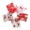 Uteruik Christmas Organza Drawstring Bags, Reusable, Printed Christmas Hat Design, for Cookies and Sweets, 10 x 15 cm, 50 Pack view 4