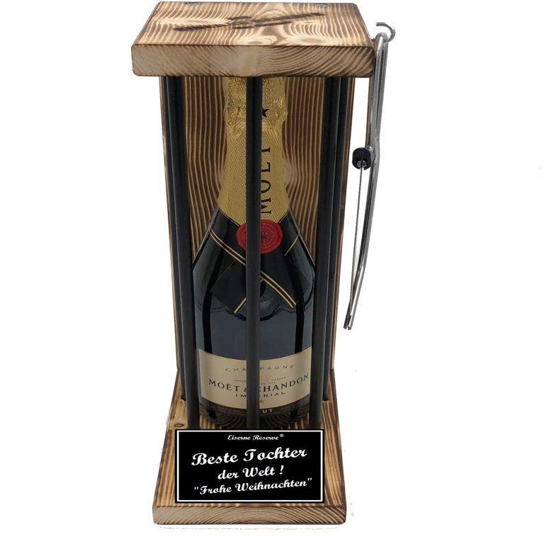 Christmas Gift for Daughter: Moët Iron Reserve Black Edition with Saw and "Best Daughter in the World" Text, Champagne