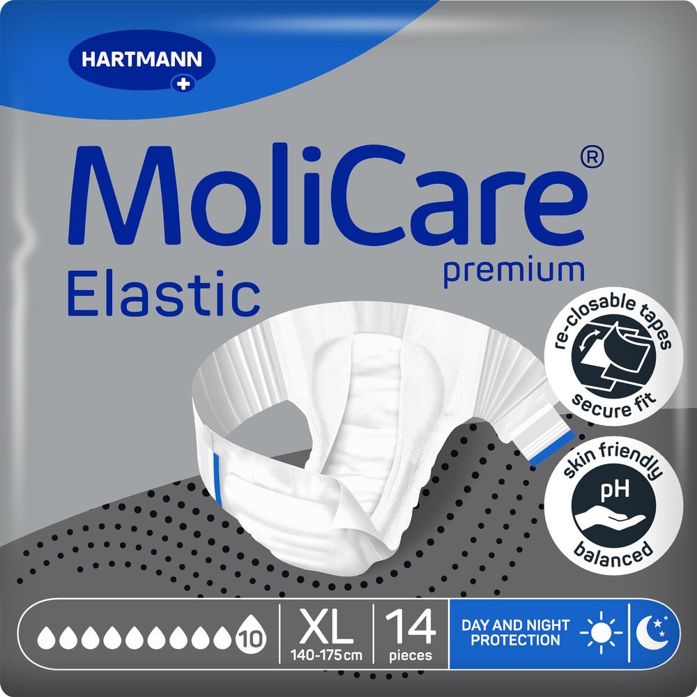 MoliCare premium Elastic 10 Drops Incontinence Briefs | Size XL | 14 Count