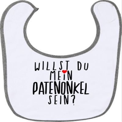 Kleckerliese Baby Bib with Velcro – “Will You Be My Godfather?”