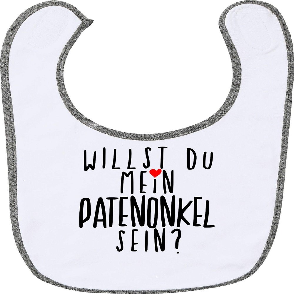 Kleckerliese Baby Bib with Velcro – “Will You Be My Godfather?”