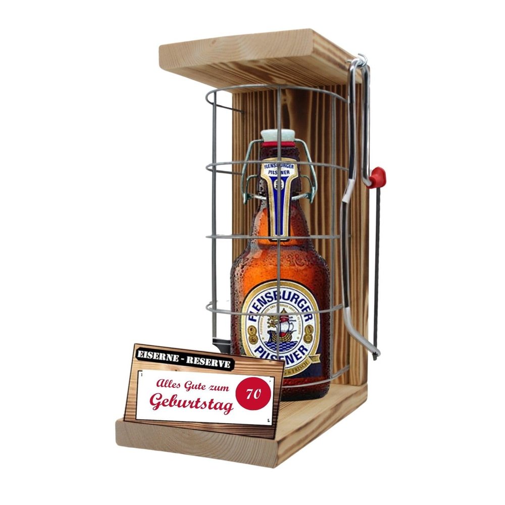 70th Birthday Gift Set: Franziskaner Weissbier in Saw-Openable Cage
