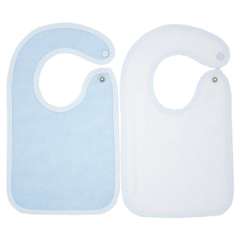 BabyCalin Bibs, Blue/White, Set of 2