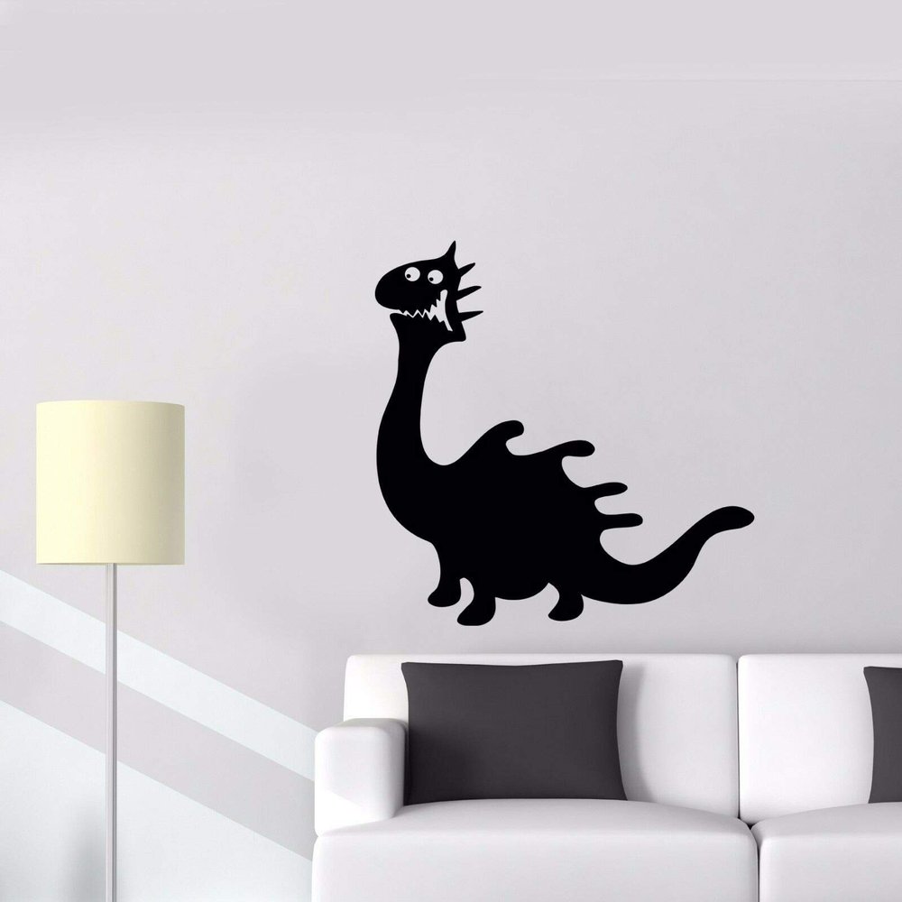 myrockshirt Funny Dinosaur Lizard Monster Dragon Tale Vinyl Wall Decal for Smooth Surfaces, UV & Car-Wash Resistant