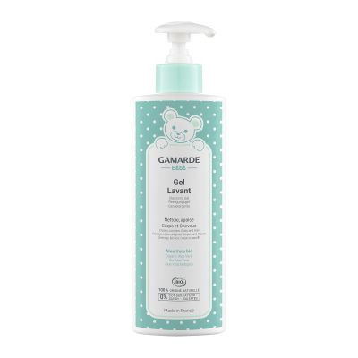 GAMARDE Organic Baby Cleansing Gel (Soap-Free) | 100% Natural, Dermatologically Tested | Hypoallergenic Cleansing for Skin & Hair | Baby Cream for Babies & Toddlers | 400 ml