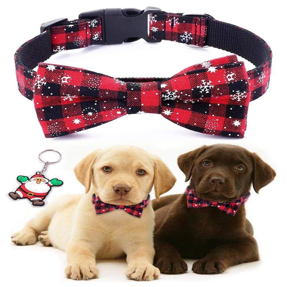 Moonpet Christmas Cat & Dog Collar with Bowtie - XS