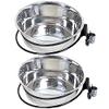 2-Pack Dog Food and Water Bowls with Stainless Steel Wall Mount, 1.75 L Capacity view 1
