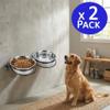2-Pack Dog Food and Water Bowls with Stainless Steel Wall Mount, 1.75 L Capacity view 3