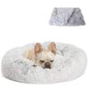 CXLY Round Plush Donut Pet Bed, Soft, Washable, Self-Warming, Light Gray, 120 cm view 1