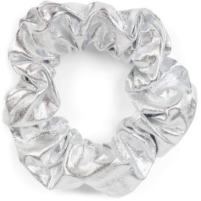 styleBREAKER Women's XXL Metallic Retro Scrunchie, Silver