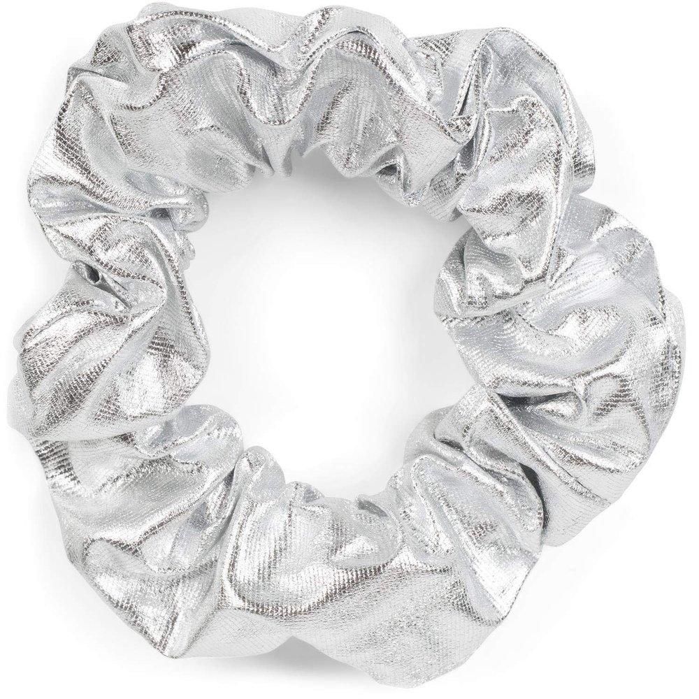 styleBREAKER Women's XXL Metallic Retro Scrunchie, Silver