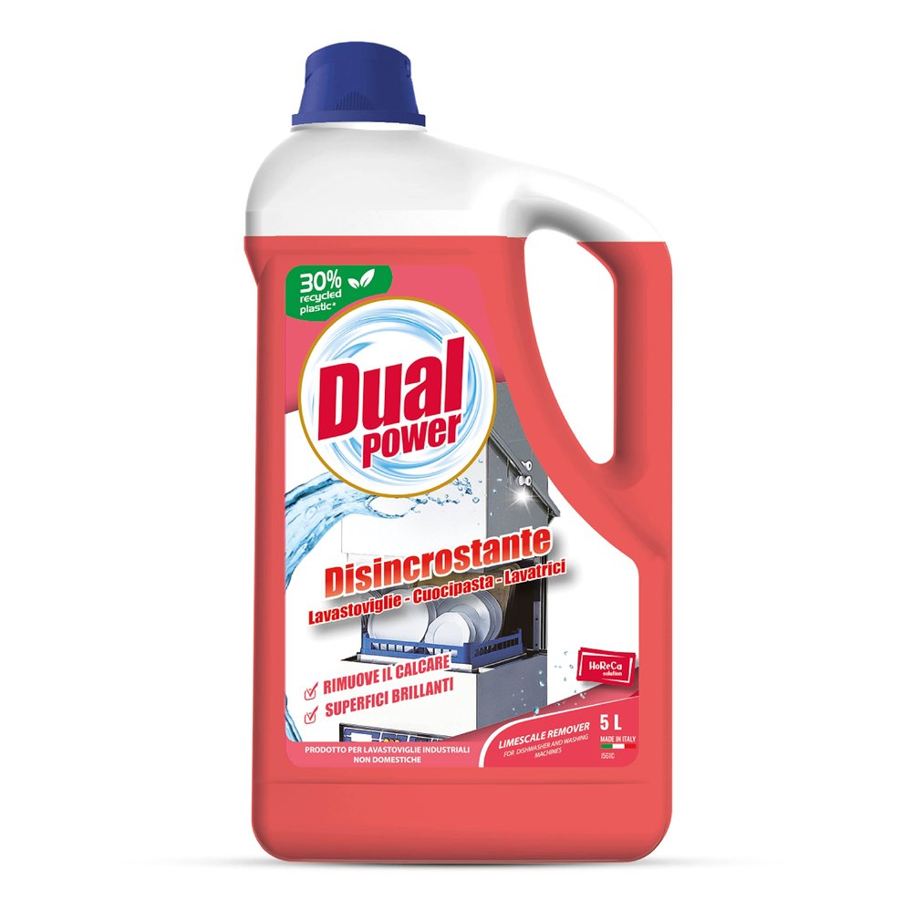 Dual Power HACCP Descaler for Dishwashers, Washing Machines, and Industrial Pasta Cookers, Quickly Removes Limescale, Neutral, 5000 ml