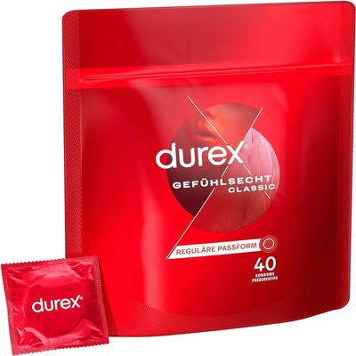 Durex Real Feel Classic Condoms – Thin, Regular Fit (40 Count)