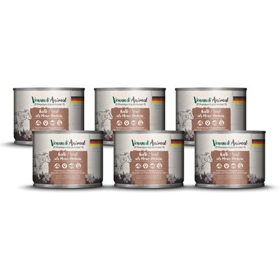 Venandi Animal Premium Cat Food, Veal Monoprotein, Grain-Free Wet Food, 6-Pack (6 x 200 g)