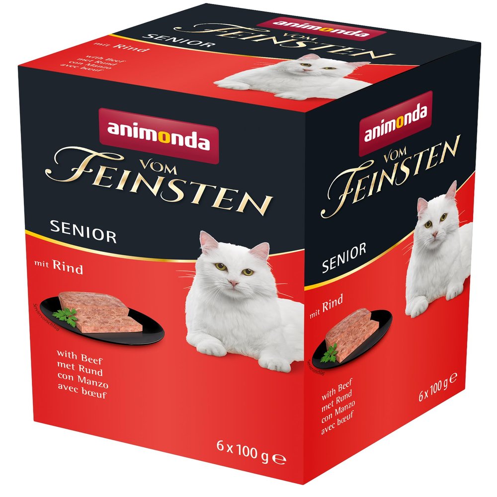animonda vom Feinsten Senior, Wet Food for Cats 7+, with Beef, 6 x 100g