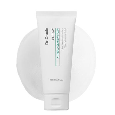 DR.ORACLE A-Thera Cleansing Foam Facial Cleanser for Sensitive Skin – Korean Beauty, 3.38 fl oz, Dermatologist Tested, 21 STAY