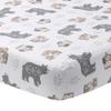 Lambs & Ivy Fitted Crib Sheet, Woodland, White/Gray, 100% Cotton view 1