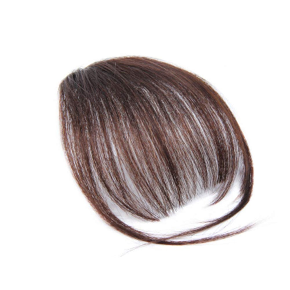 Minkissy Clip-In Bangs Hairpiece, Real Hair, for Girls and Women, Light Brown
