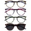 OPULIZE 4-Pack Round Reading Glasses with Sun Readers, +3.00 view 1