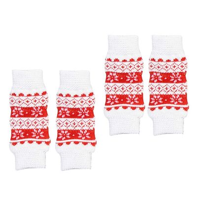 Tenlacum Dog and Cat Leg Warmers, 4 Pack, Red