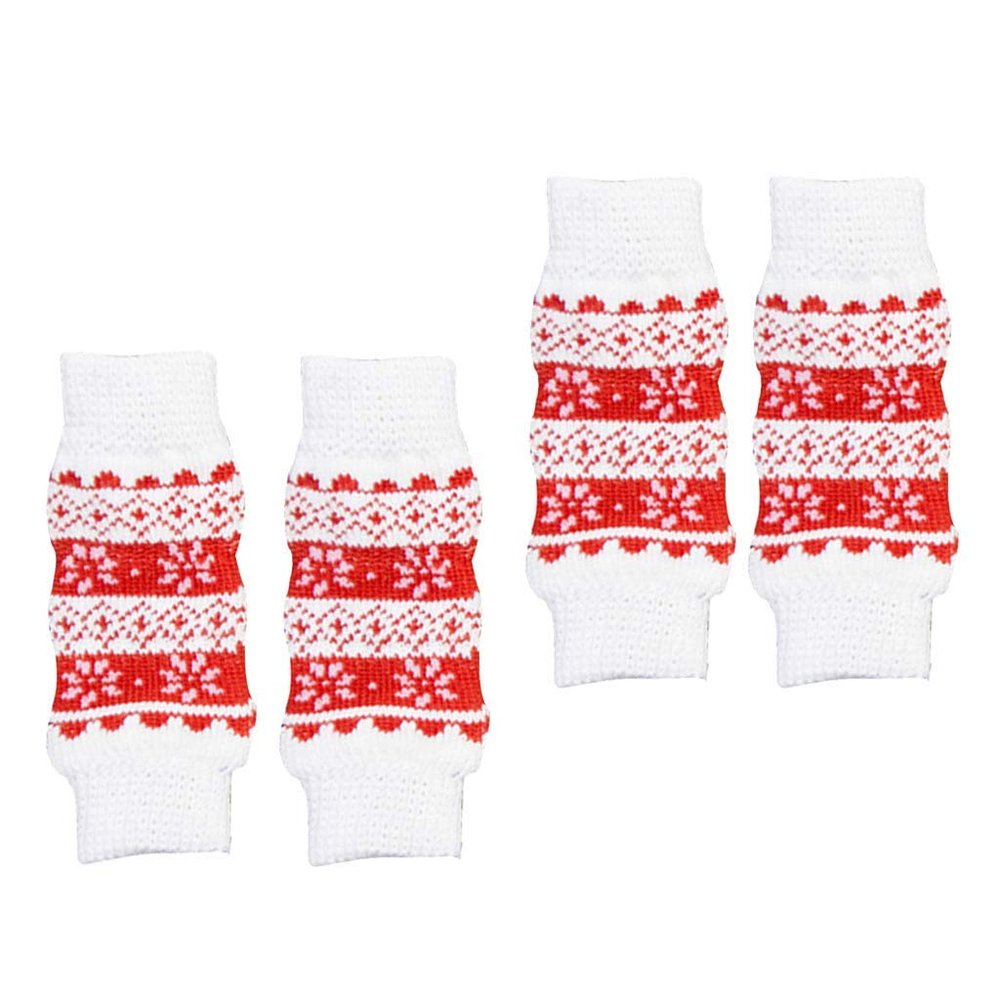 Tenlacum Dog and Cat Leg Warmers, 4 Pack, Red