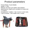 CLBING Horse Saddle with Leather Seat, Safety Handles, Army-Style Full Saddle view 3