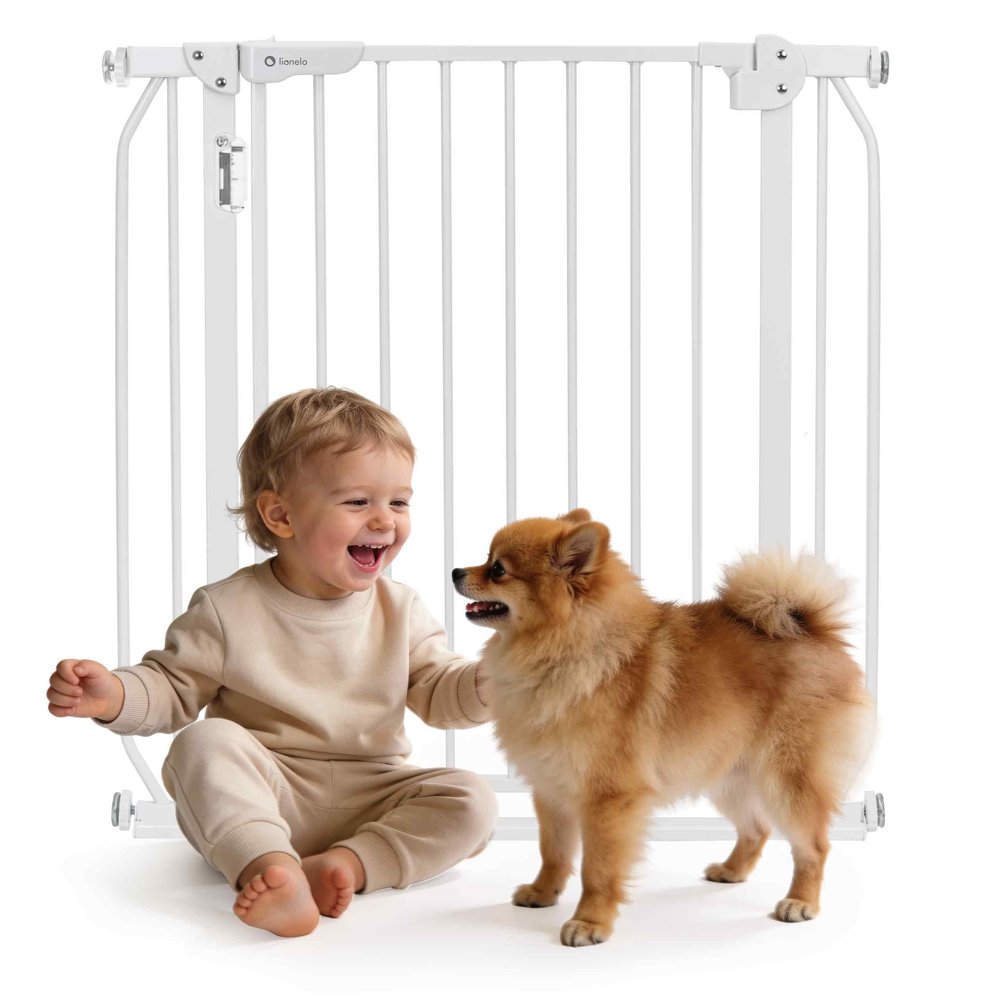 Lionelo Truus Slim LED Stair Gate, No-Drill, 75–105 cm