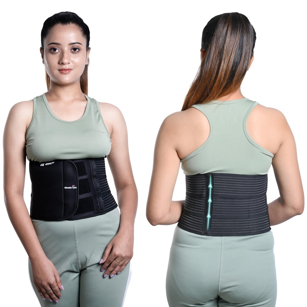 Wonder Care Elastic Postpartum Abdominal Binder, C-Section Support, Black, XL