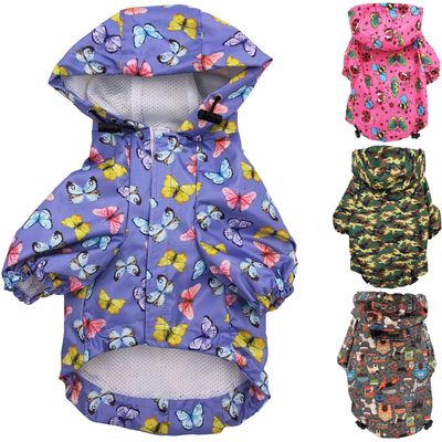 Waterproof Hooded Raincoat for Small Pets, XS, 25.4 cm, Purple