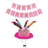 JZK Pink Velvet Birthday Hat for Pets view 1