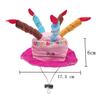 JZK Pink Velvet Birthday Hat for Pets view 2