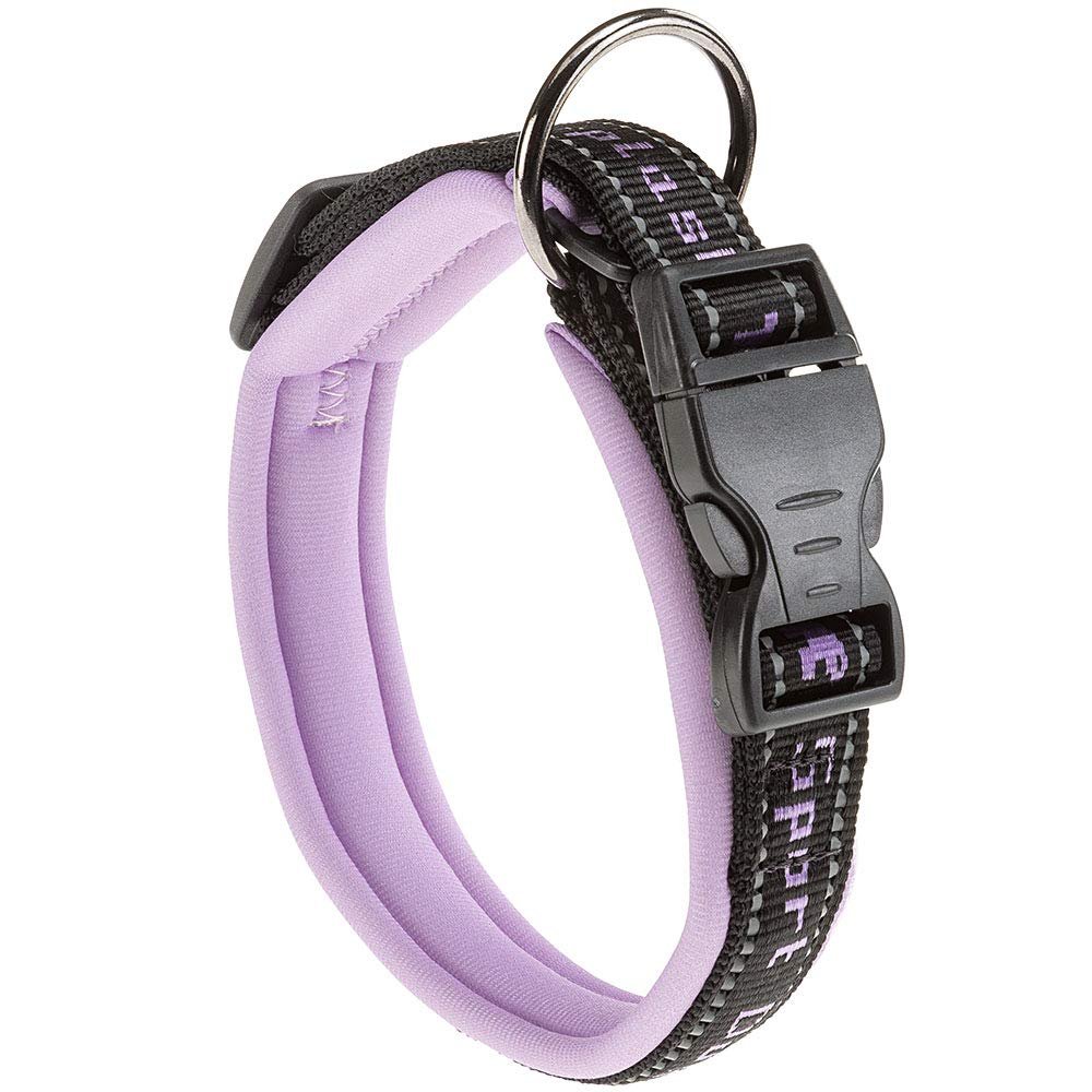 Ferplast Sport Dog Dog Collar, Padded Reflective Nylon, 55–65 cm, Violet