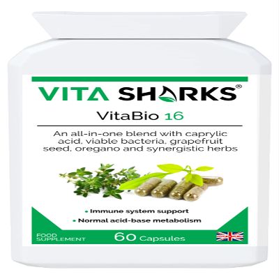 VitaBio 16 Colon Cleanse, Digestive Health, Gut and Immune Support, Natural Vegan Detox and Cleanse, Antiviral, Antifungal, Antibacterial Formula, Kosher