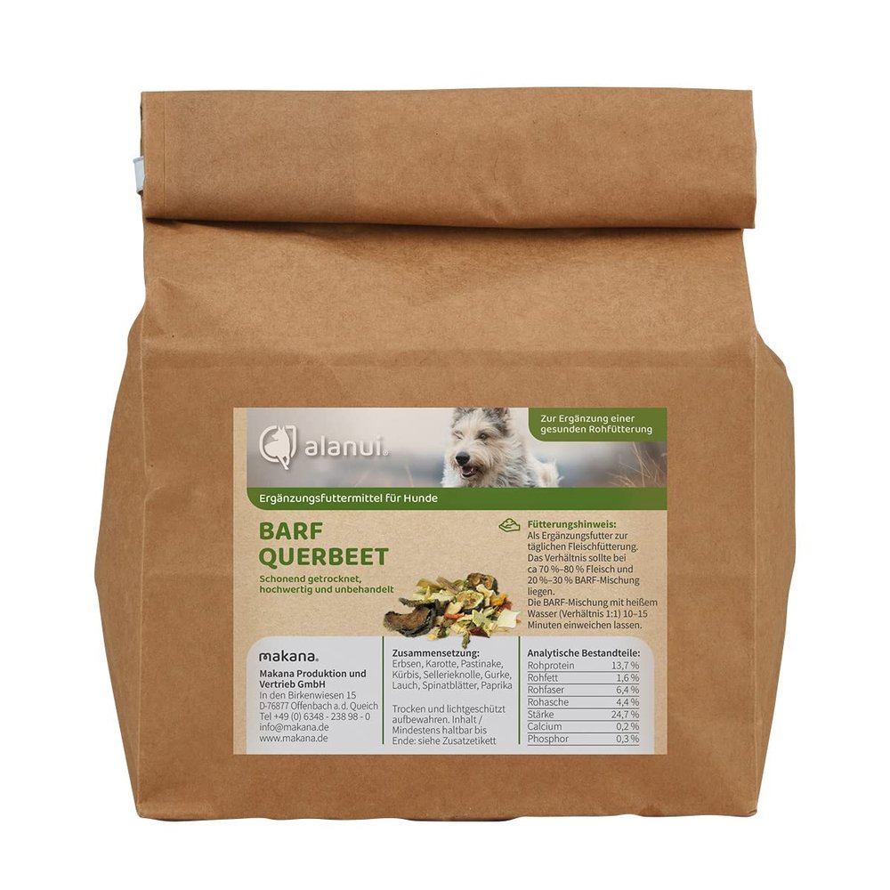 alanui BARF Mixed Vegetable Blend, Grain-Free Vegetable Mix for Dogs, 500 g