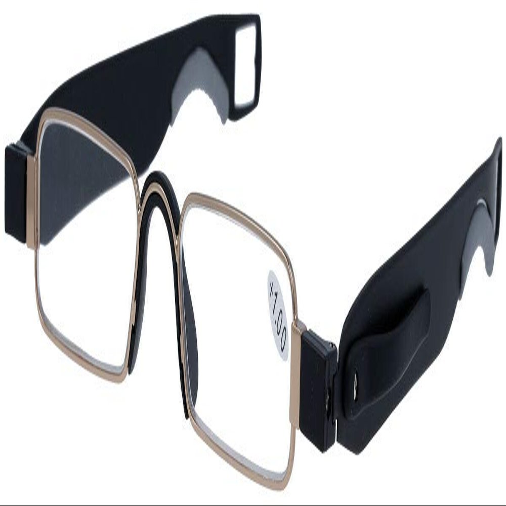 Slim Narrow Reading Glasses with Clip, +2.00 Diopters