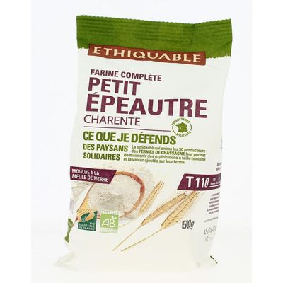 T110 Wholemeal Spelt Flour with Small Organic and Fair Labels