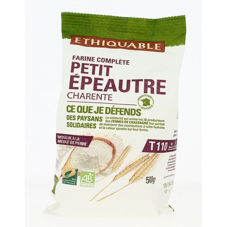 T110 Wholemeal Spelt Flour with Small Organic and Fair Labels